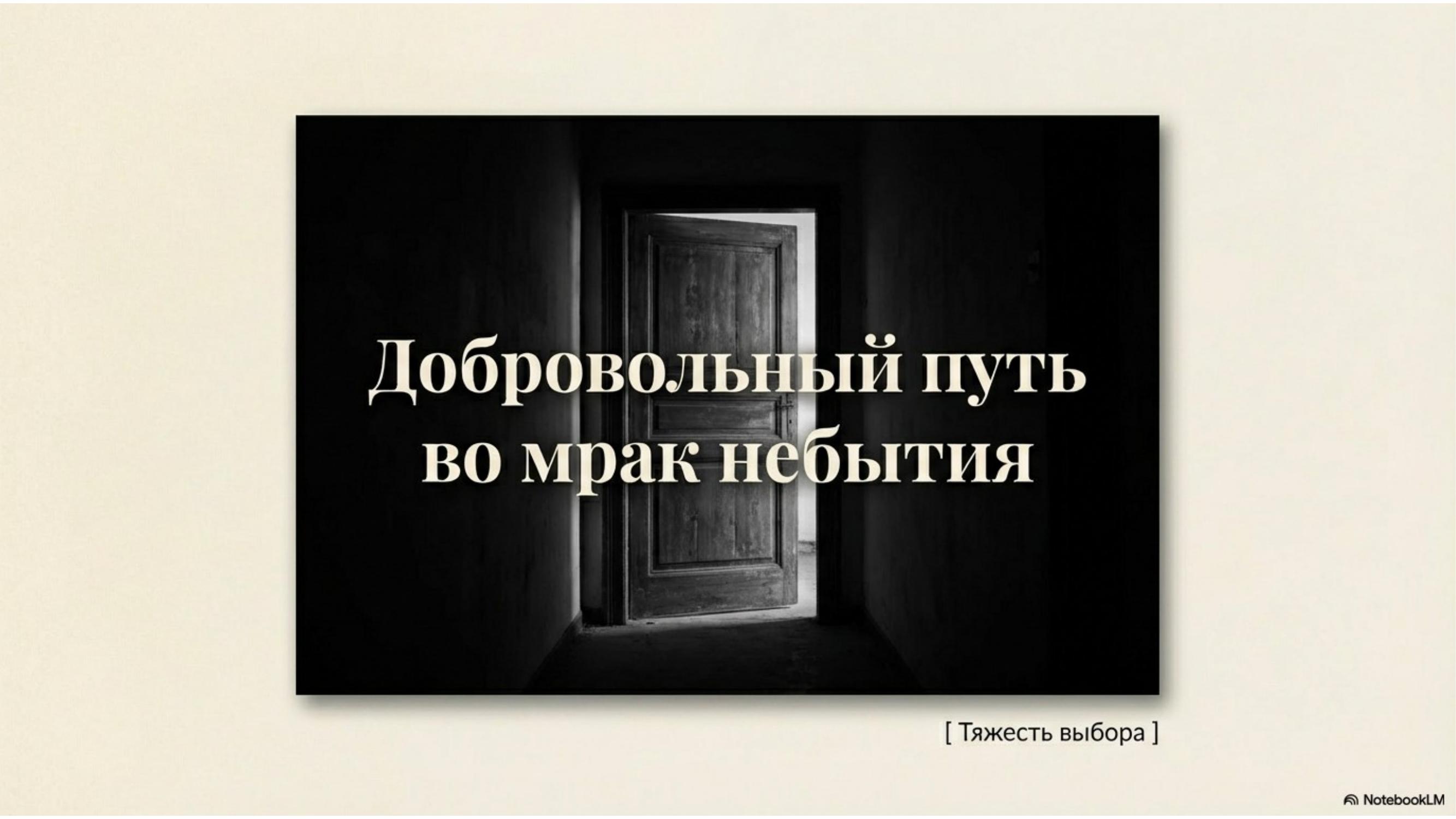 Добровольный путь во мрак небытия